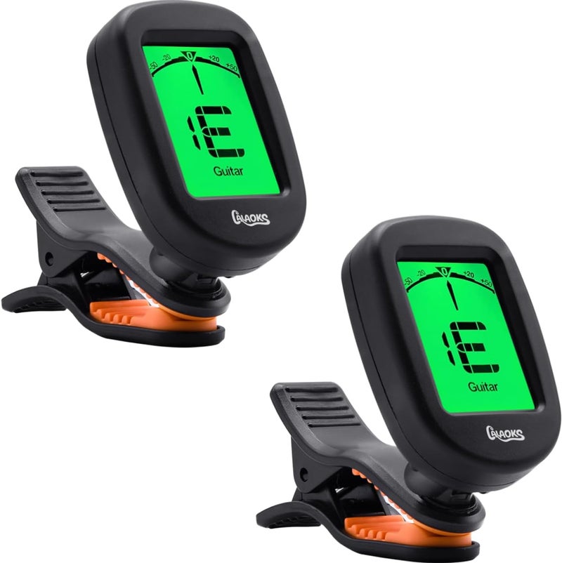 LALAOKS Guitar Tuner Clip on 2Pack,for Acoustic Guitar Bass Violin Ukulele - Image 1